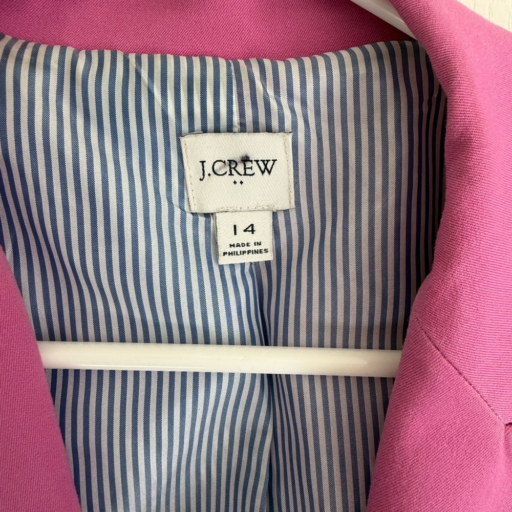 J. Crew Women's Bright Fuchsia Single-Button Blazer - Picture 2 of 4